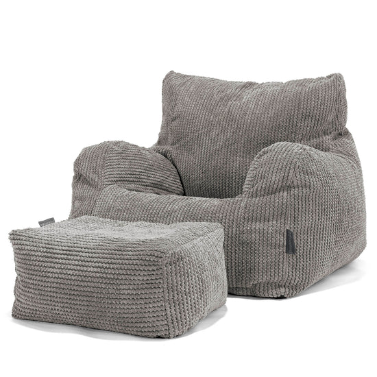 Bean Bag Armchair - Pom Pom Charcoal Grey 02