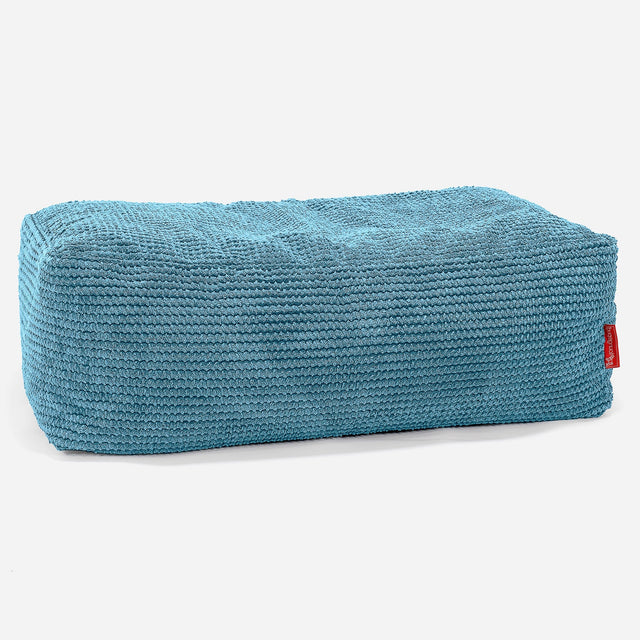 CloudSac 100 Memory Foam Footstool - Pom Pom Aegean Blue 01
