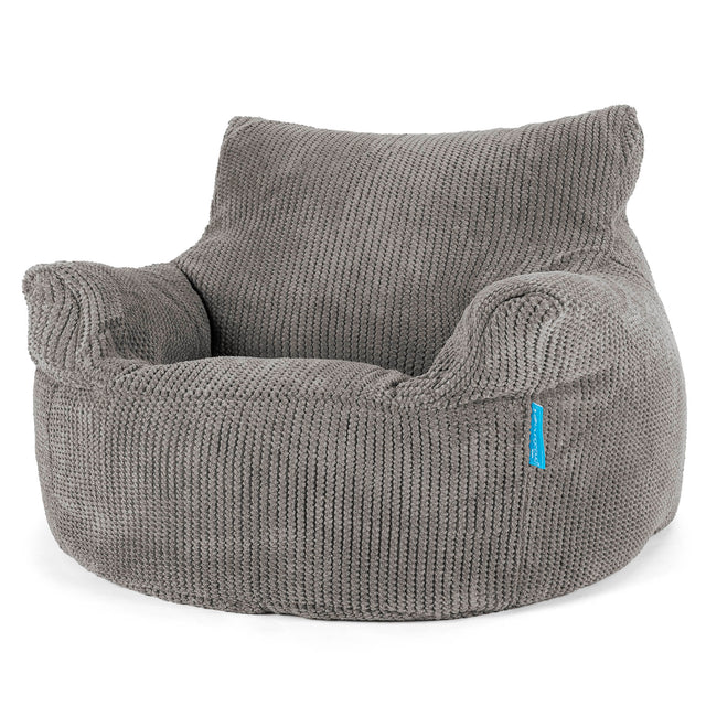 Children's Armchair 3-8 yr Bean Bag - Pom Pom Charcoal Grey 01