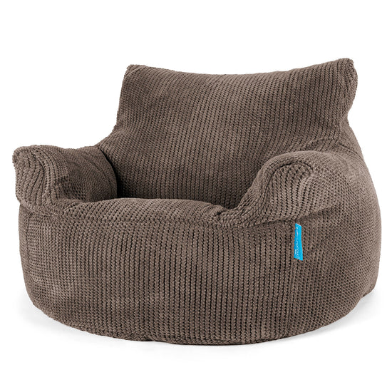 Children's Armchair 3-8 yr Bean Bag - Pom Pom Chocolate Brown 01