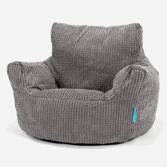 Kids Armchair Bean Bag for Toddlers 1-3 yr - Pom Pom Charcoal Grey 01