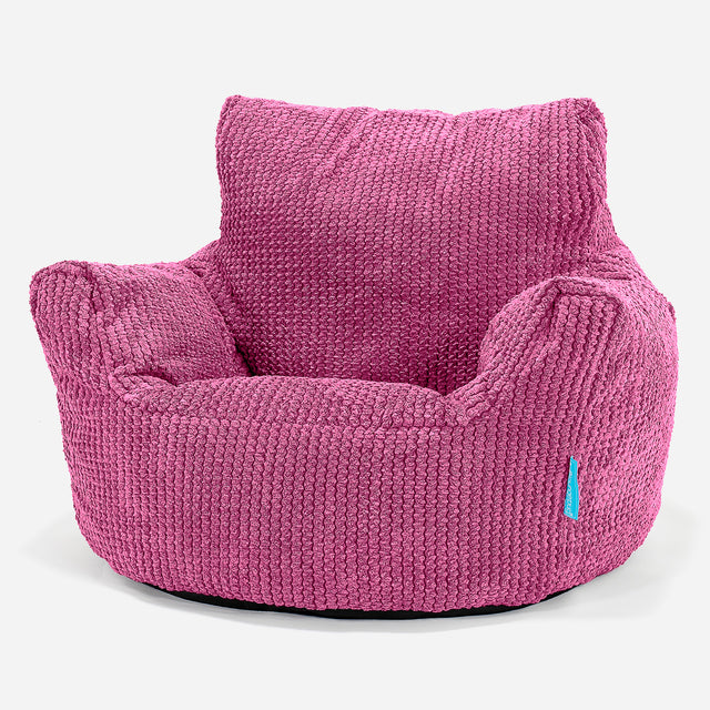 Kids Armchair Bean Bag for Toddlers 1-3 yr - Pom Pom Pink 01