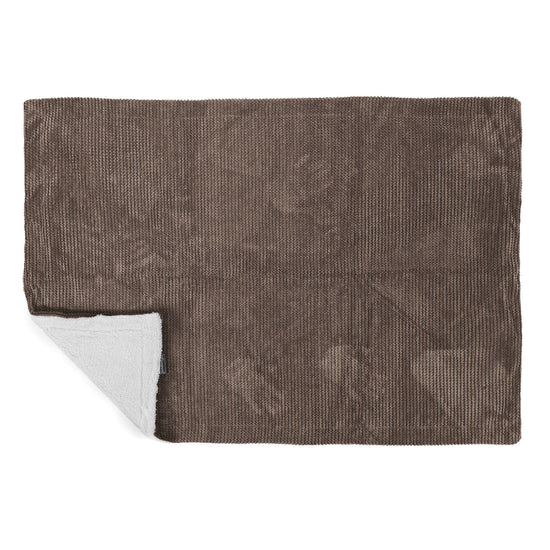 Sherpa Throw / Blanket - Pom Pom Chocolate Brown 03