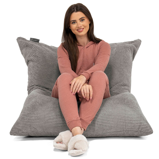XL Pillow Beanbag - Pom Pom Charcoal Grey 01