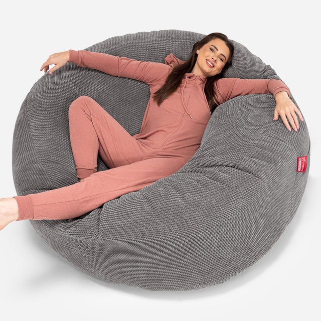 Mega Mammoth Bean Bag Sofa - Pom Pom Charcoal Grey 01
