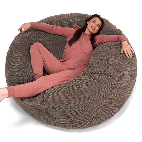 Mega Mammoth Bean Bag Sofa - Pom Pom Chocolate Brown 01