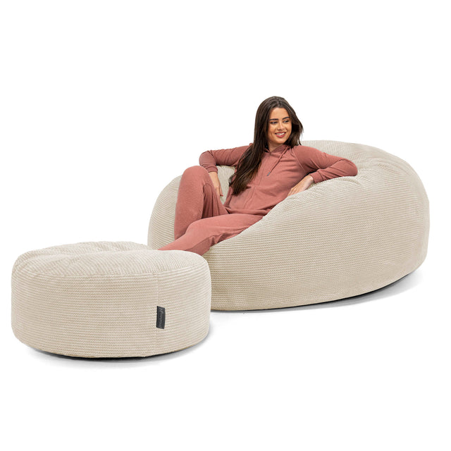 Mega Mammoth Bean Bag Sofa - Pom Pom Ivory 02