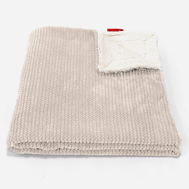 Sherpa Throw / Blanket - Pom Pom Ivory 01