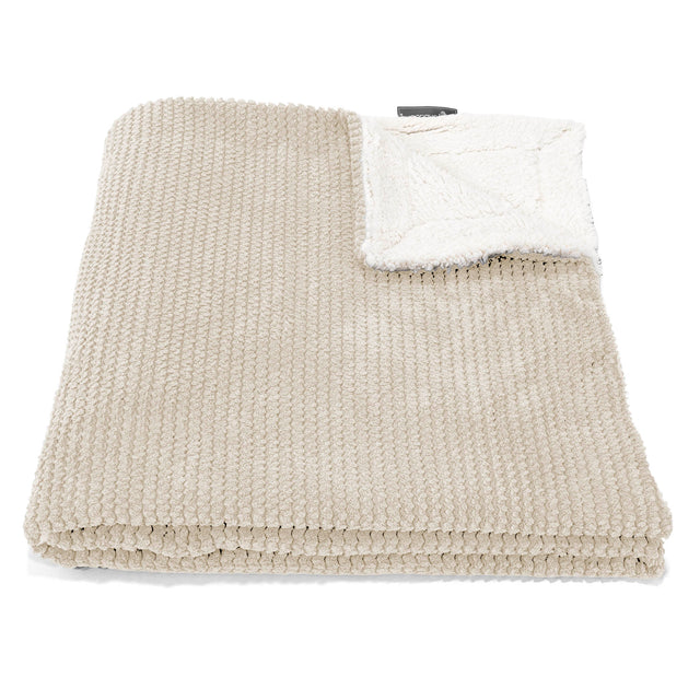 Sherpa Throw / Blanket - Pom Pom Ivory 01