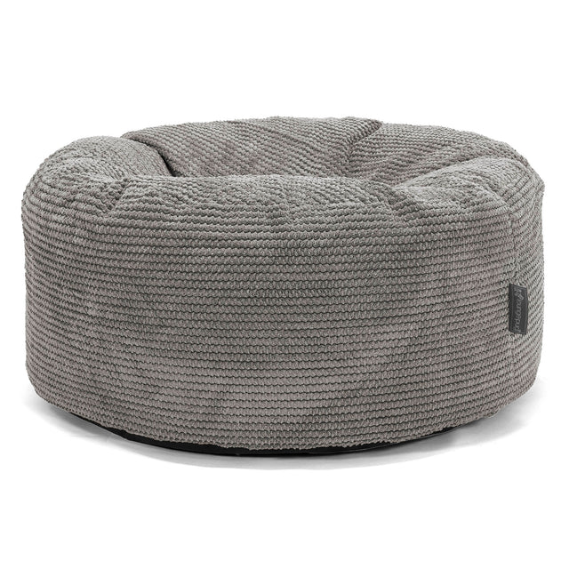 Large Round Pouffe - Pom Pom Charcoal Grey 01