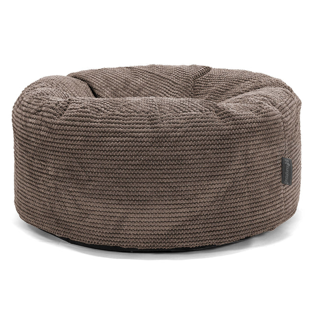 Large Round Pouffe - Pom Pom Chocolate Brown 01