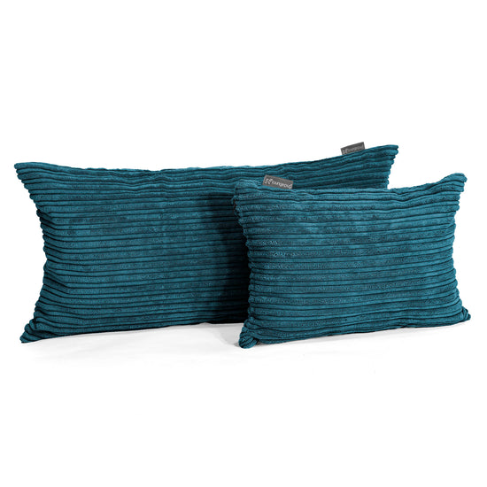 Rectangular Scatter Cushion 35 x 50cm - Cord Teal Blue 03