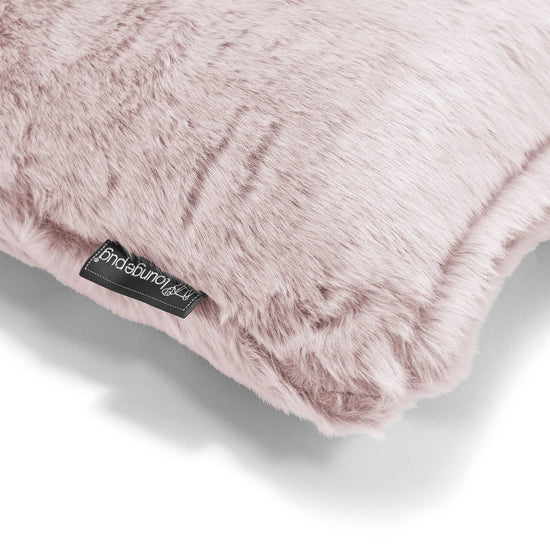 Rectangular Scatter Cushion 35 x 50cm - Faux Rabbit Fur Dusty Pink 02