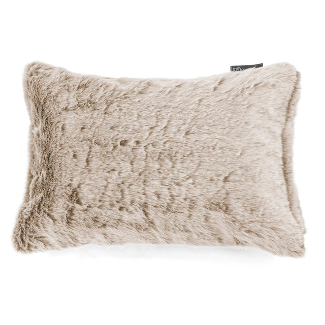 Rectangular Scatter Cushion 35 x 50cm - Faux Rabbit Fur Golden Brown 01