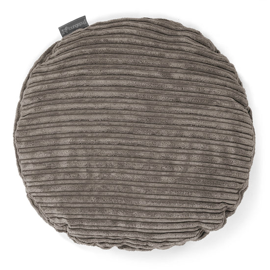 Round Scatter Cushion 50cm - Cord Graphite Grey 01