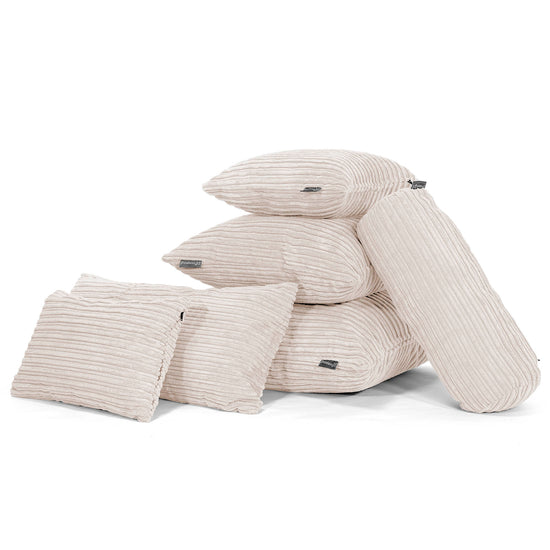 Round Scatter Cushion 50cm - Cord Ivory 03