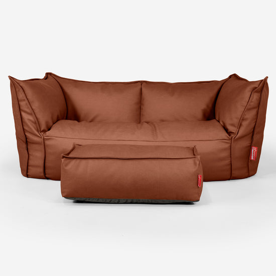 Ruben Bean Bag Sofa - Vegan Leather Chestnut 02
