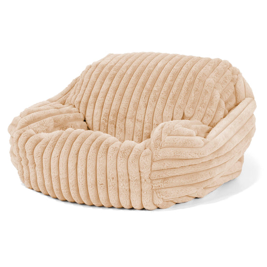 Sabine Bean Bag Armchair - Ultra Plush Cord Peach 02