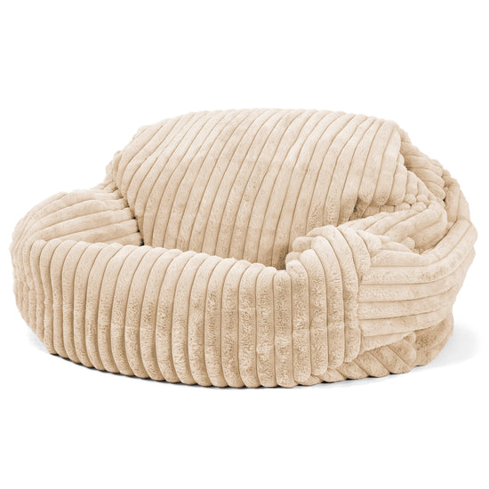 Sabine Bean Bag Sofa - Ultra Plush Cord Cream 02