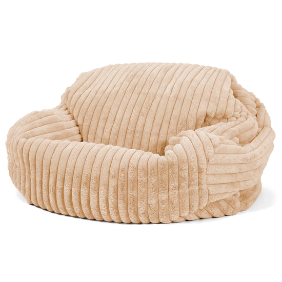 Sabine Bean Bag Sofa - Ultra Plush Cord Peach 02