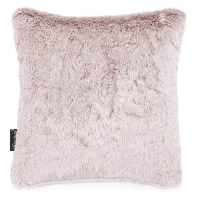 Decorative Cushion 47 x 47cm - Faux Rabbit Fur Dusty Pink