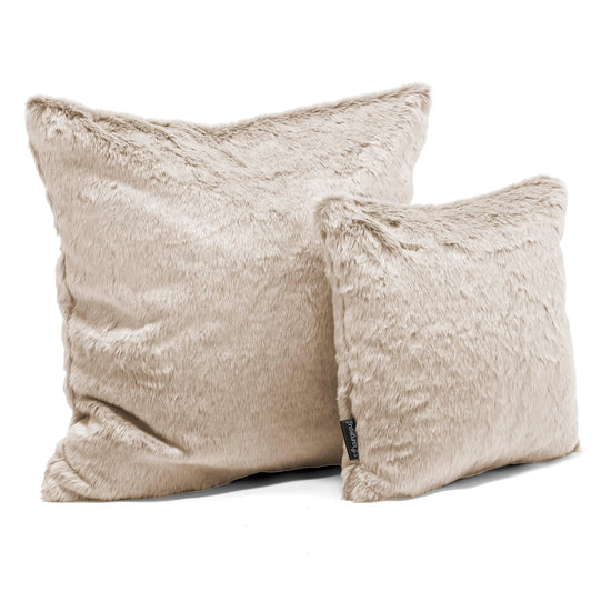 Decorative Cushion 47 x 47cm - Faux Rabbit Fur Golden Brown