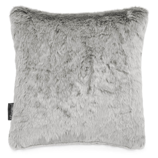 Decorative Cushion 47 x 47cm - Faux Rabbit Fur Light Grey