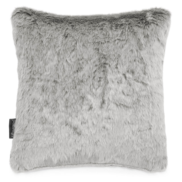 Decorative Cushion 47 x 47cm - Faux Rabbit Fur Light Grey