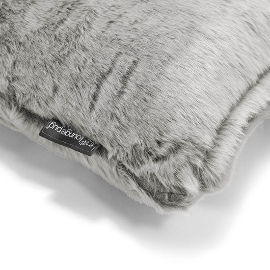 Decorative Cushion 47 x 47cm - Faux Rabbit Fur Light Grey