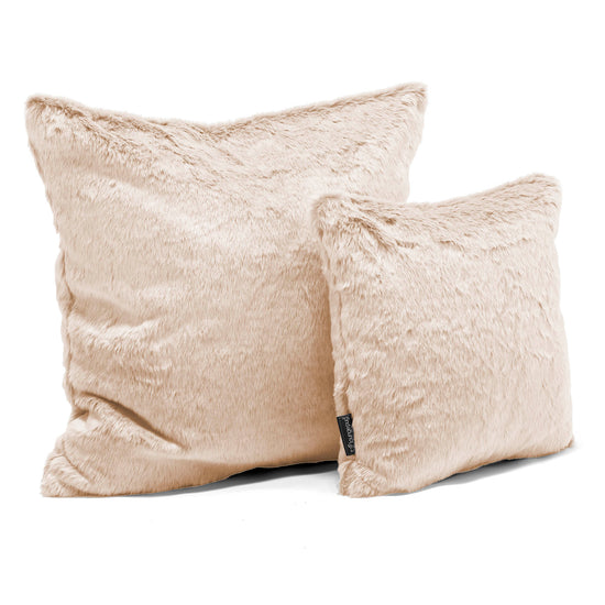 Decorative Cushion 47 x 47cm - Faux Rabbit Fur White