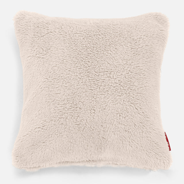 Scatter Cushion 47 x 47cm - Teddy Faux Fur Cream 01