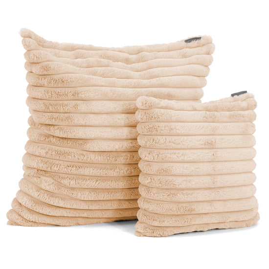Scatter Cushion Cover 47 x 47cm - Ultra Plush Cord Peach 02