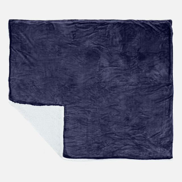 Sherpa Throw / Blanket - Fleece Dark Blue 03
