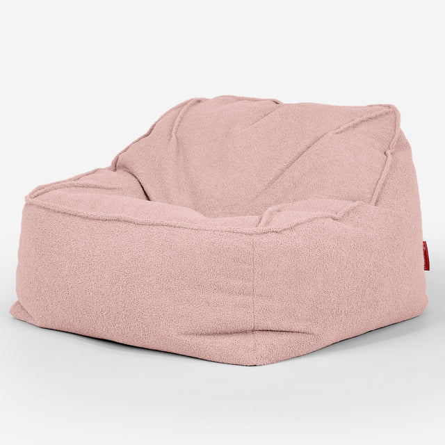 Sloucher Bean Bag Chair - Boucle Pink 03