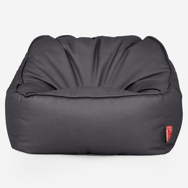 Sloucher Bean Bag Chair - Vegan Leather Black 01