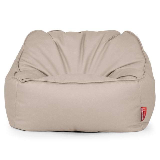 Sloucher Bean Bag Chair - Vegan Leather Ivory 01