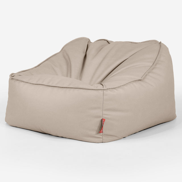 Sloucher Bean Bag Chair - Vegan Leather Ivory 03