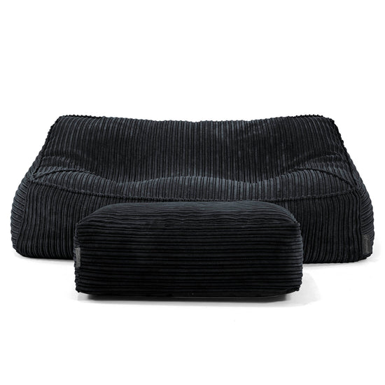 Sloucher Bean Bag Sofa - Cord Black 01