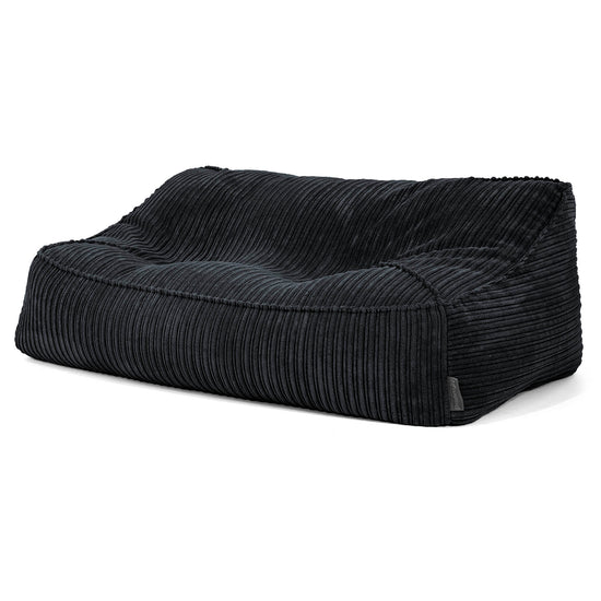 Sloucher Bean Bag Sofa - Cord Black 02