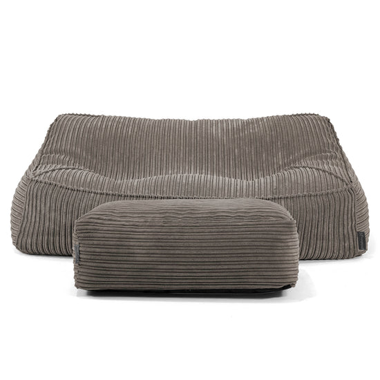 Sloucher Bean Bag Sofa - Cord Graphite Grey 01