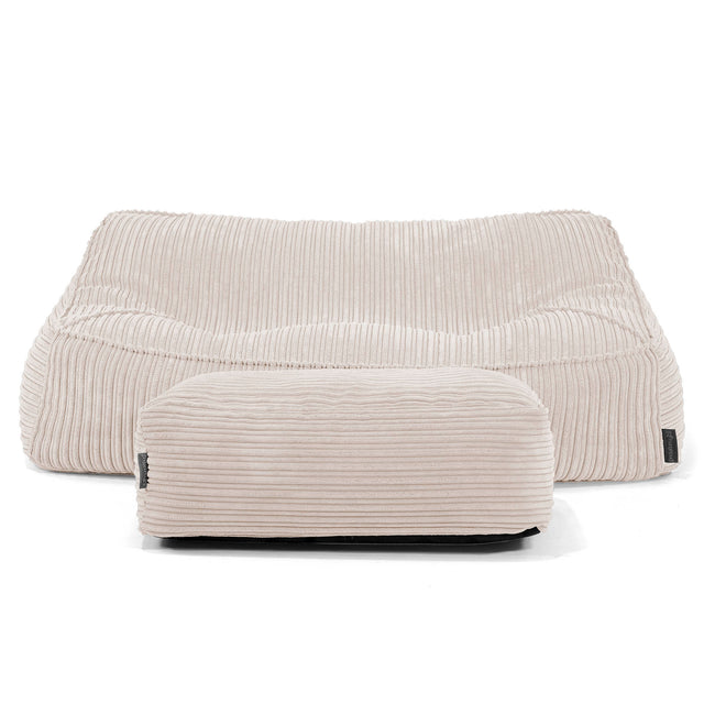 Sloucher Bean Bag Sofa - Cord Ivory 01