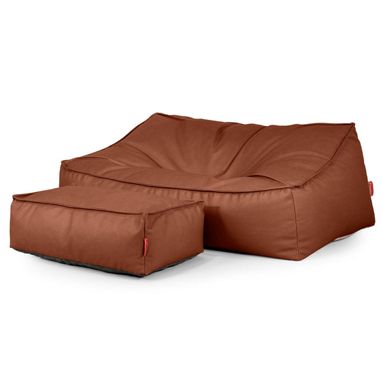 Sloucher Bean Bag Sofa - Vegan Leather Chestnut 02