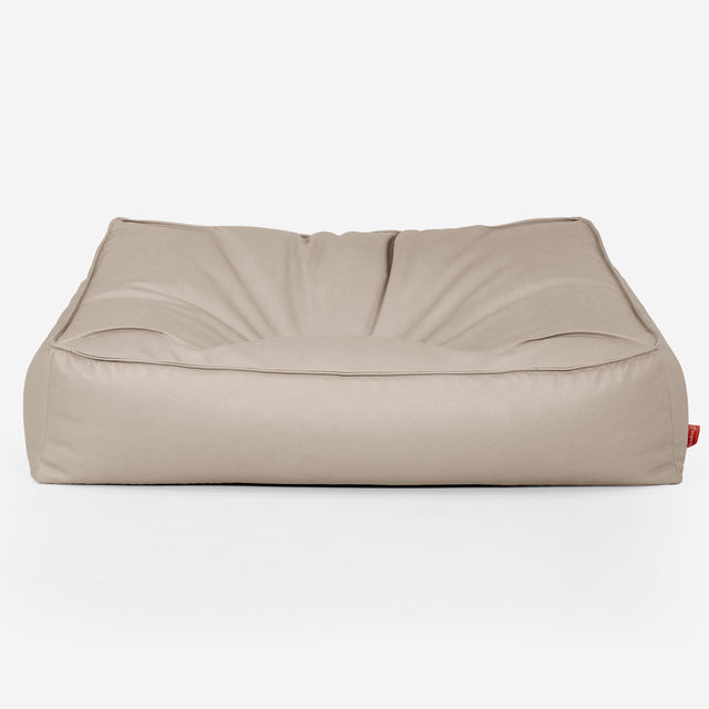 Sloucher Bean Bag Sofa - Vegan Leather Ivory 01