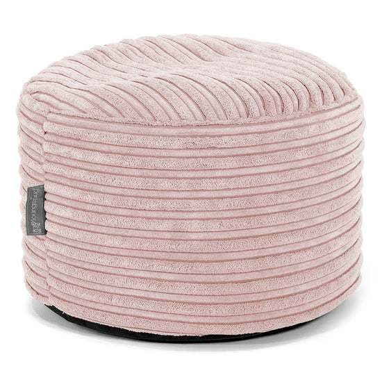 Small Round Footstool - Cord Blush Pink 01