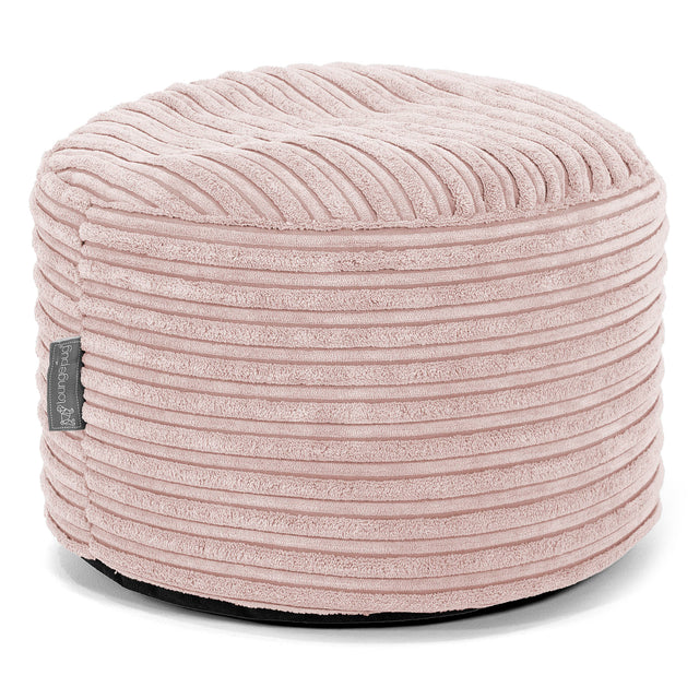Small Round Footstool - Cord Blush Pink 01