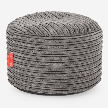 Small Round Footstool - Cord Graphite Grey 01