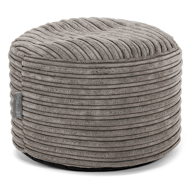 Small Round Footstool - Cord Graphite Grey 01