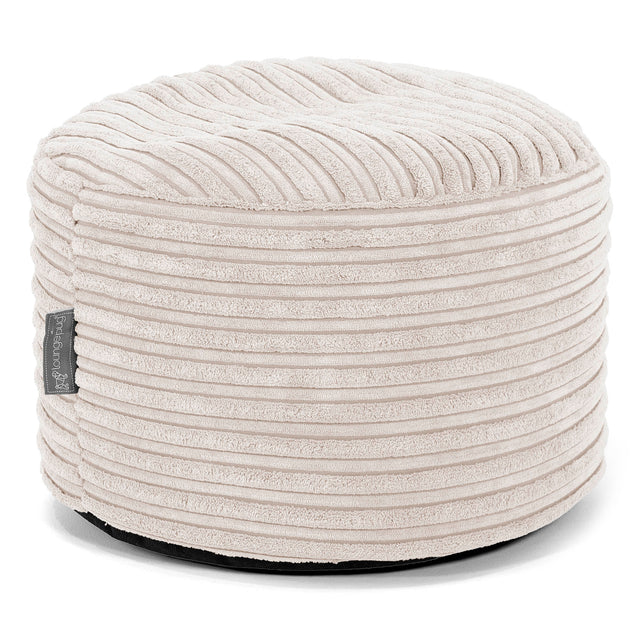 Small Round Footstool - Cord Ivory 01
