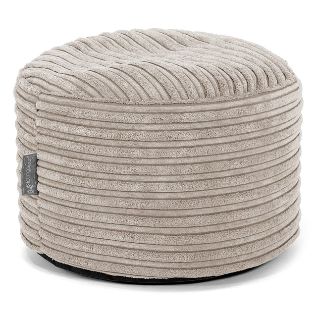 Small Round Footstool - Cord Mink 01