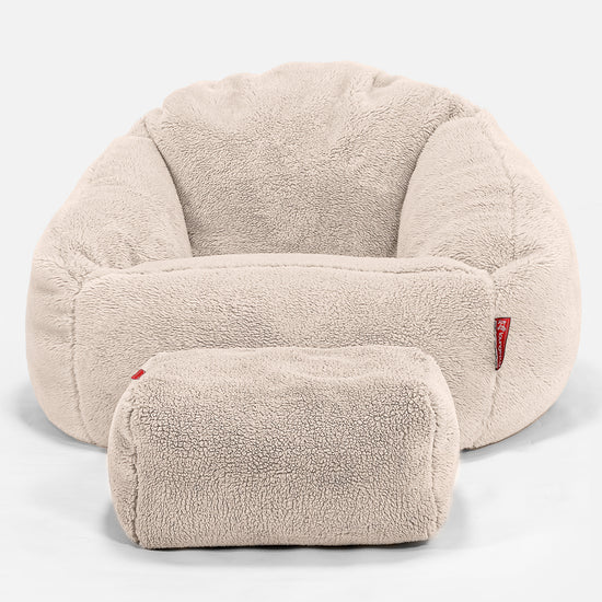 Bubble Bean Bag Chair - Teddy Fur Cream 02
